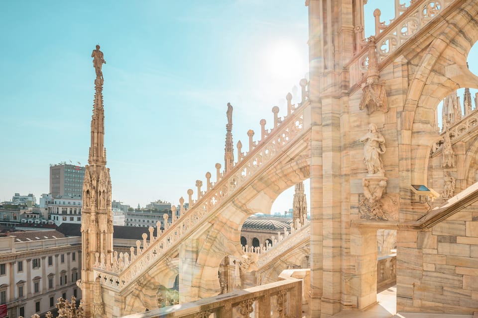 Milan Cathedral: Duomo Terraces Ticket (No Church Access) - The Duomo roof terraces: close-up Gothic details and 46-meter views
